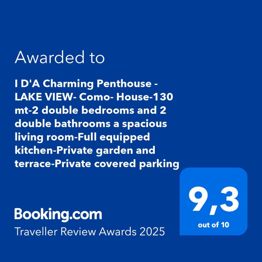 I D'A Charming Penthouse - Lake View- Como- House-130 Mt-2 Double Bedrooms And 2 Double Bathrooms A Spacious Living Room-Full Equipped Kitchen-Private Garden And Terrace-Private Covered Parking Exterior foto